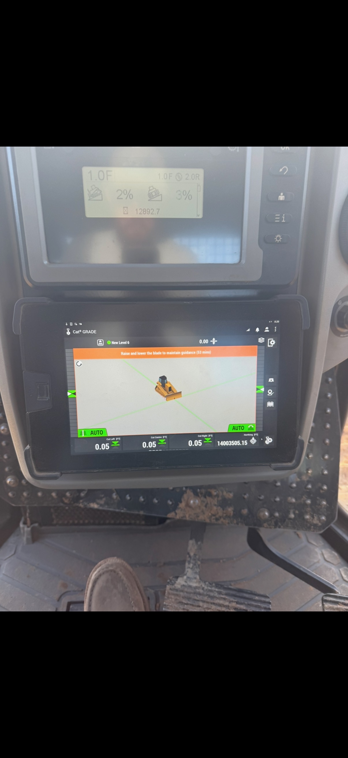 GPS grade-control screens guiding precision dirt work in Henry County GPS grade-control screens guiding precision dirt work in Henry County